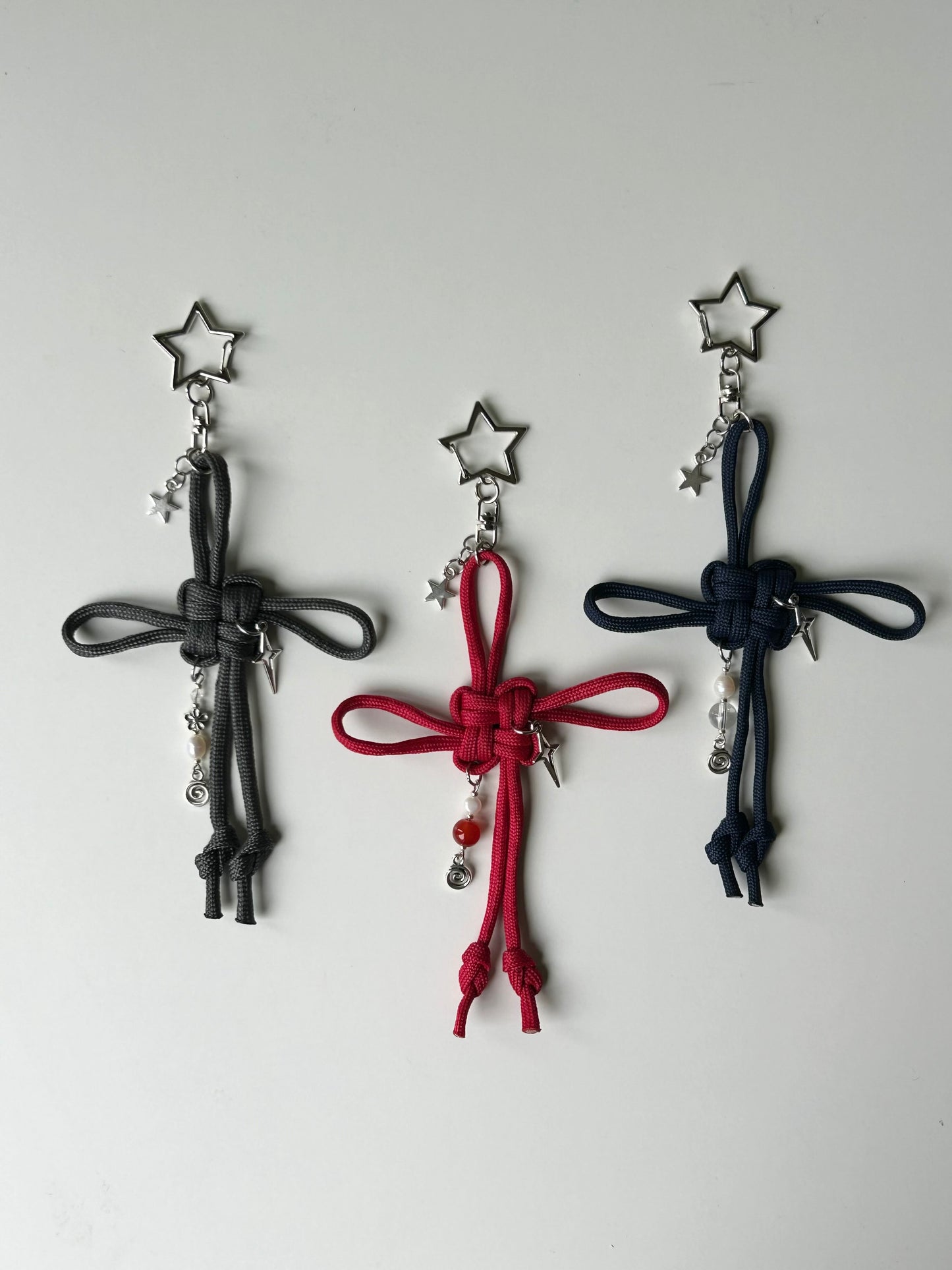 Grey Lucky Knot Keychain