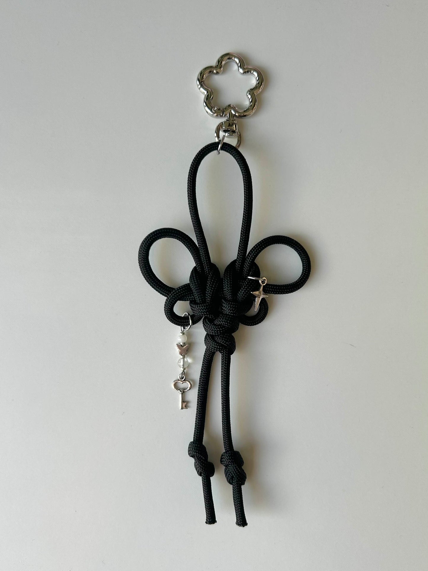 Black Butterfly Knot Keychain