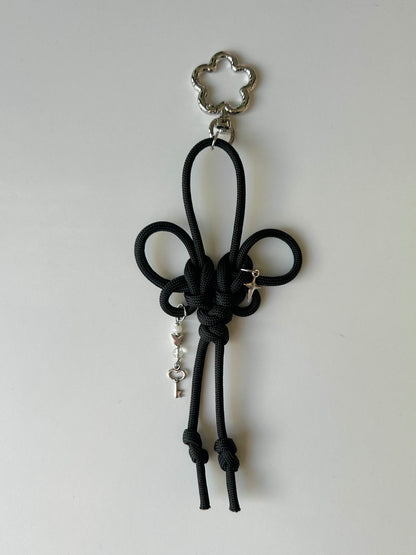 Black Butterfly Knot Keychain
