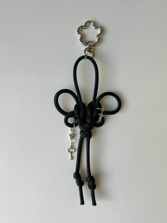 Black Butterfly Knot Keychain