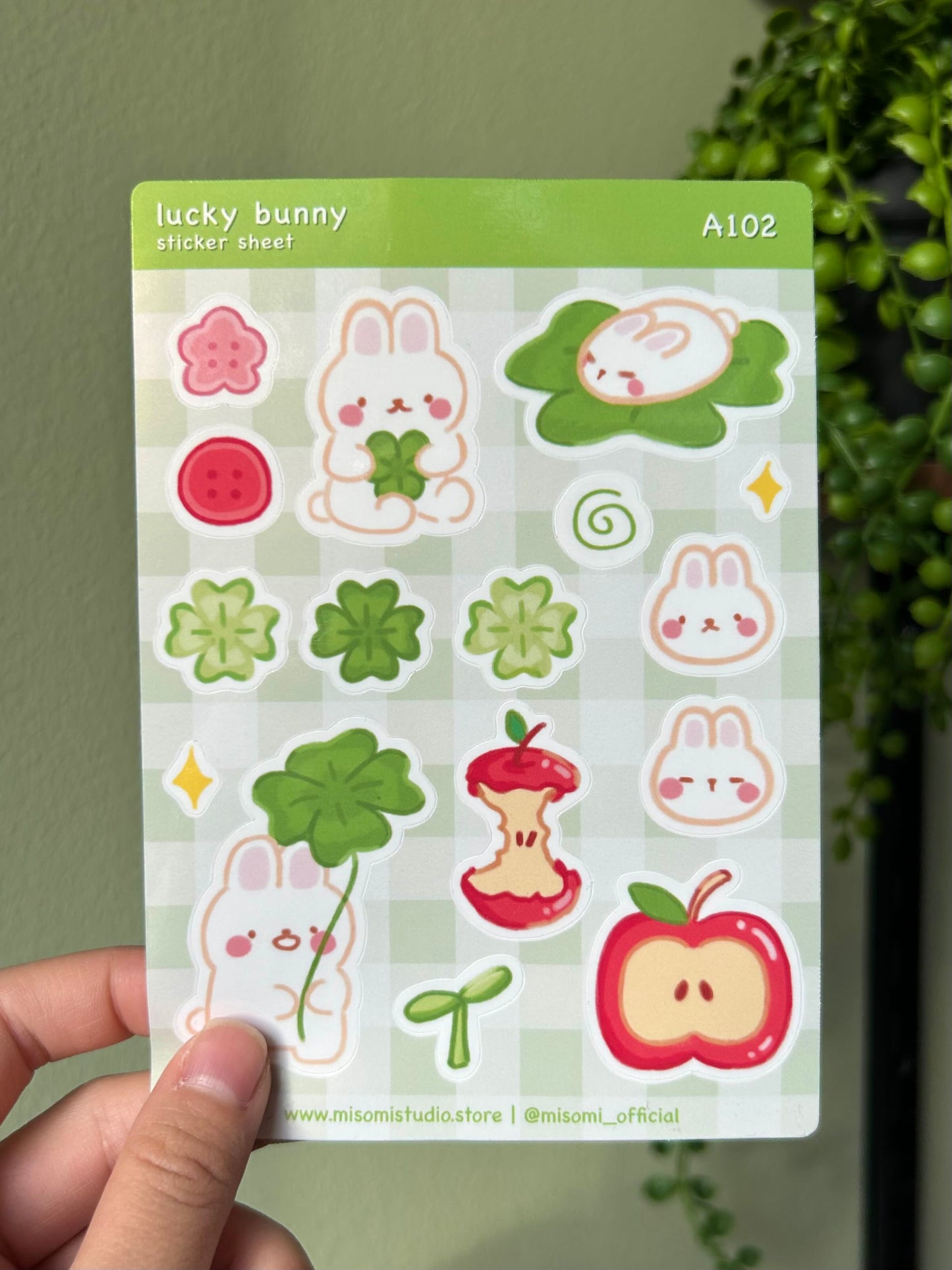 lucky bunny sticker sheet