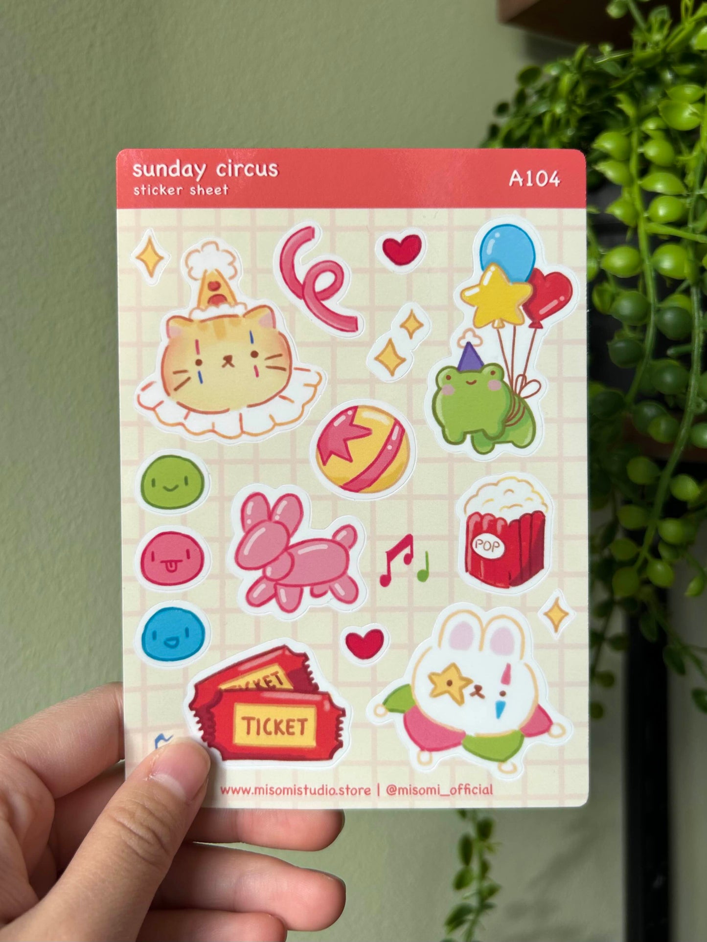 sunday circus sticker sheet