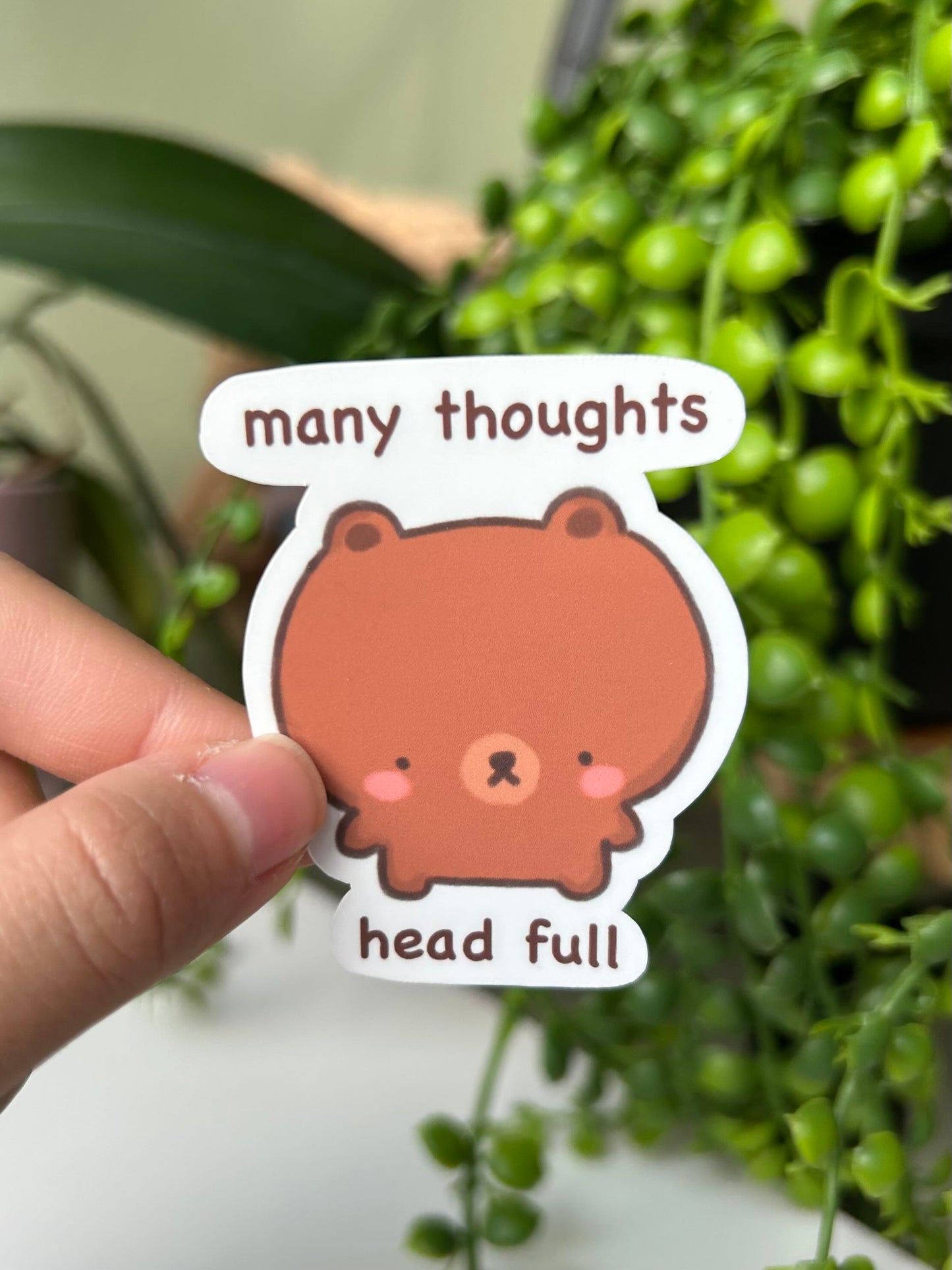 many thoughts, head full sticker