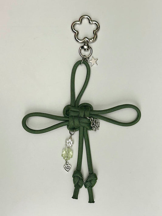 Green Lucky Knot Keychain