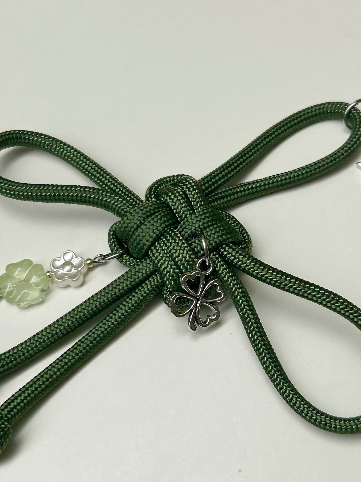 Green Lucky Knot Keychain