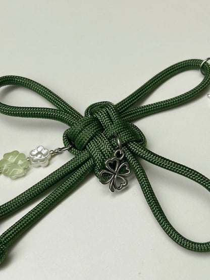 Green Lucky Knot Keychain