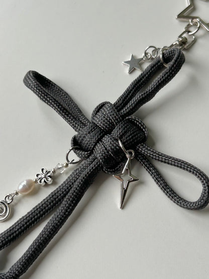Grey Lucky Knot Keychain