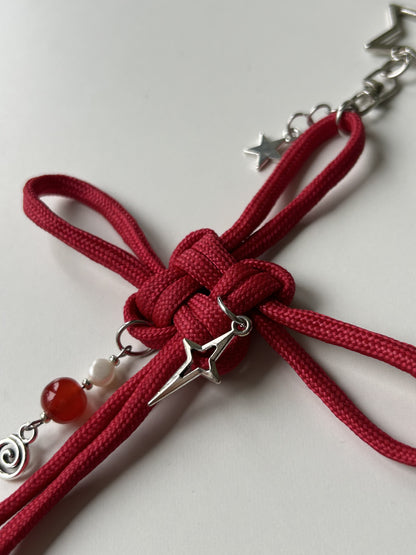 Red Lucky Knot Keychain