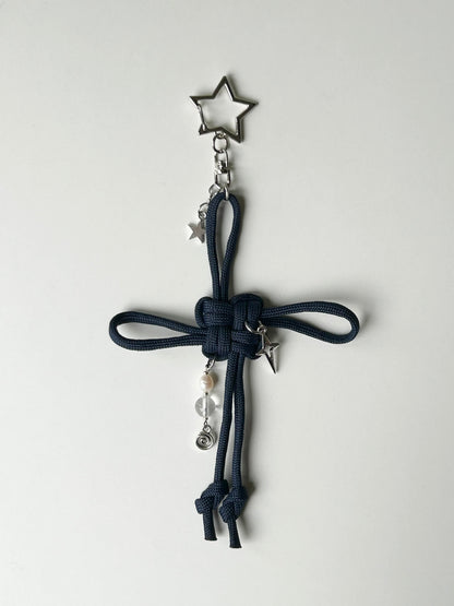 Blue Lucky Knot Keychain