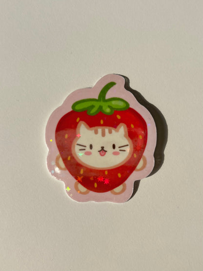 Strawberry Kitty Sticker