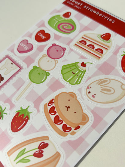 Sweet Strawberries Sticker Sheet