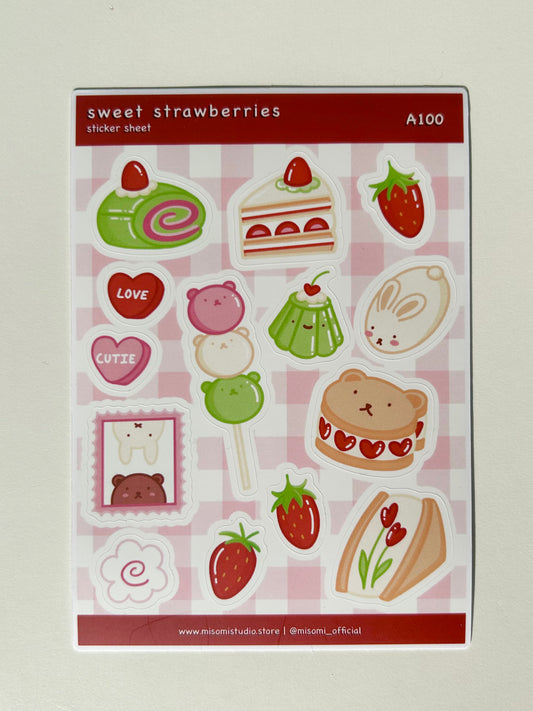 Sweet Strawberries Sticker Sheet