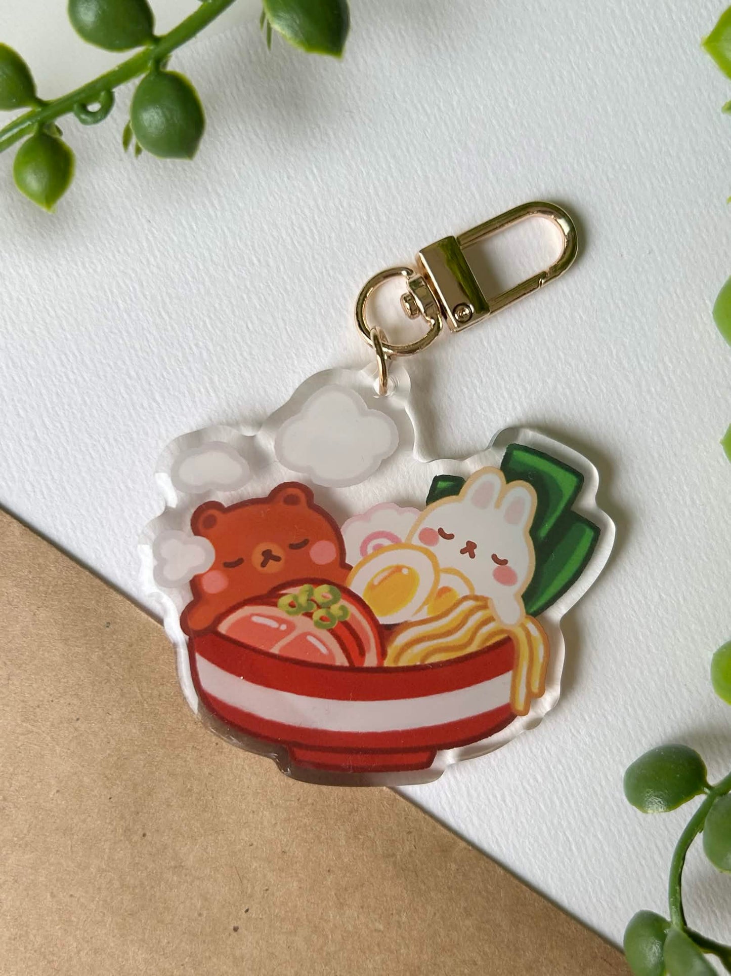 ramen onsen keychain