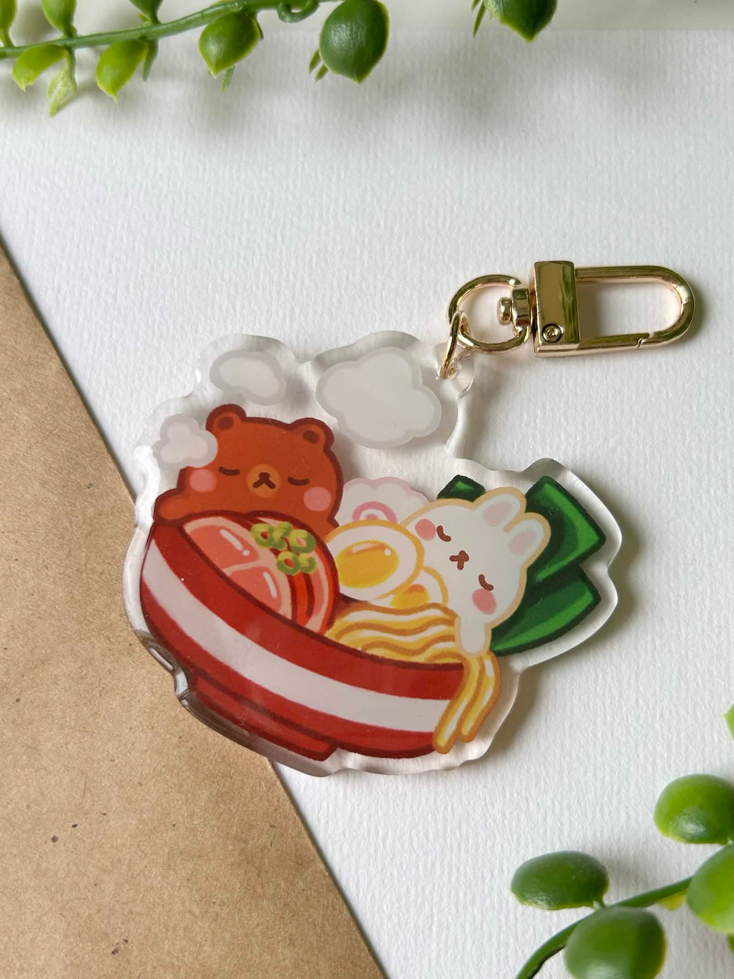 ramen onsen keychain