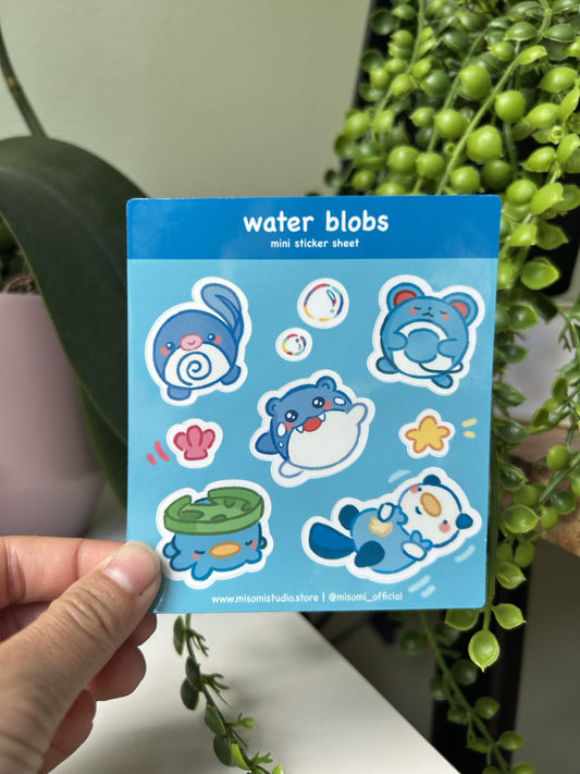 water blobs mini sticker sheet