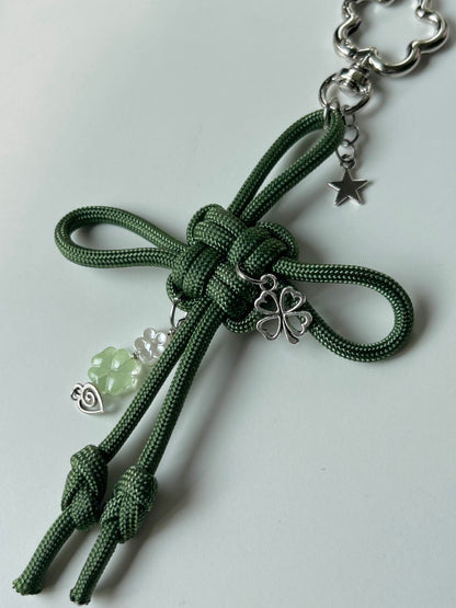 Green Lucky Knot Keychain