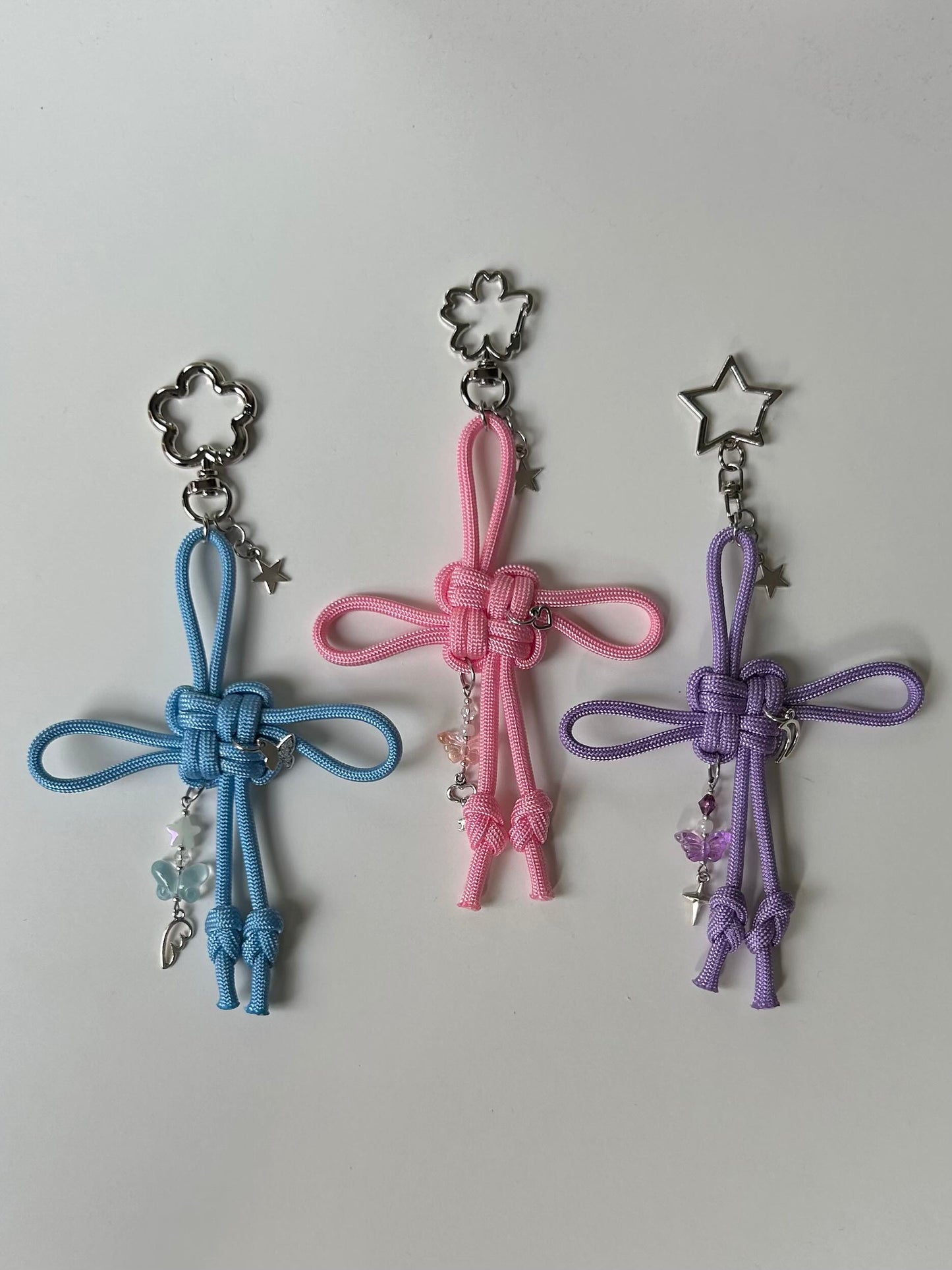 Sky Blue Lucky Knot Keychain