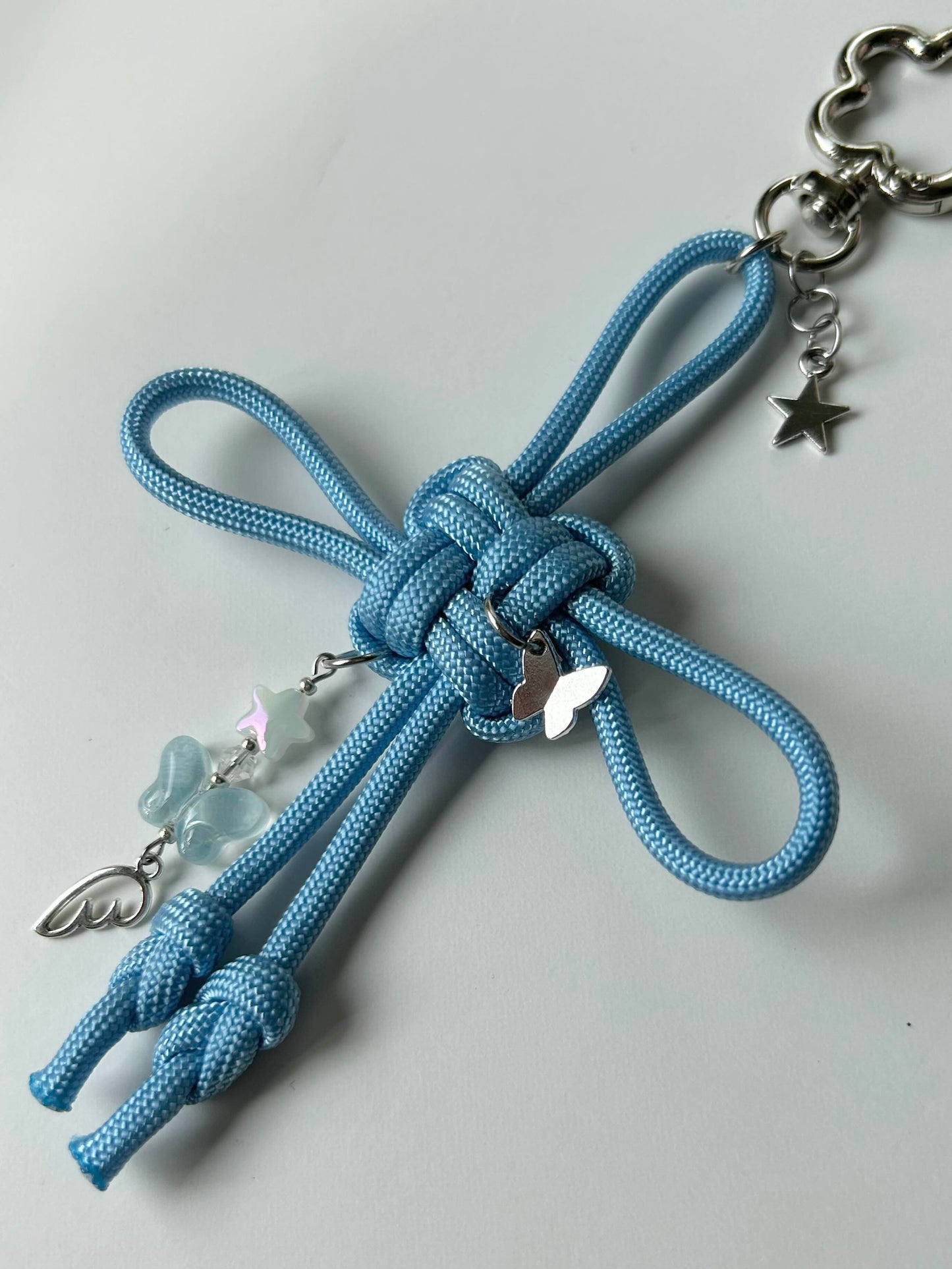 Sky Blue Lucky Knot Keychain
