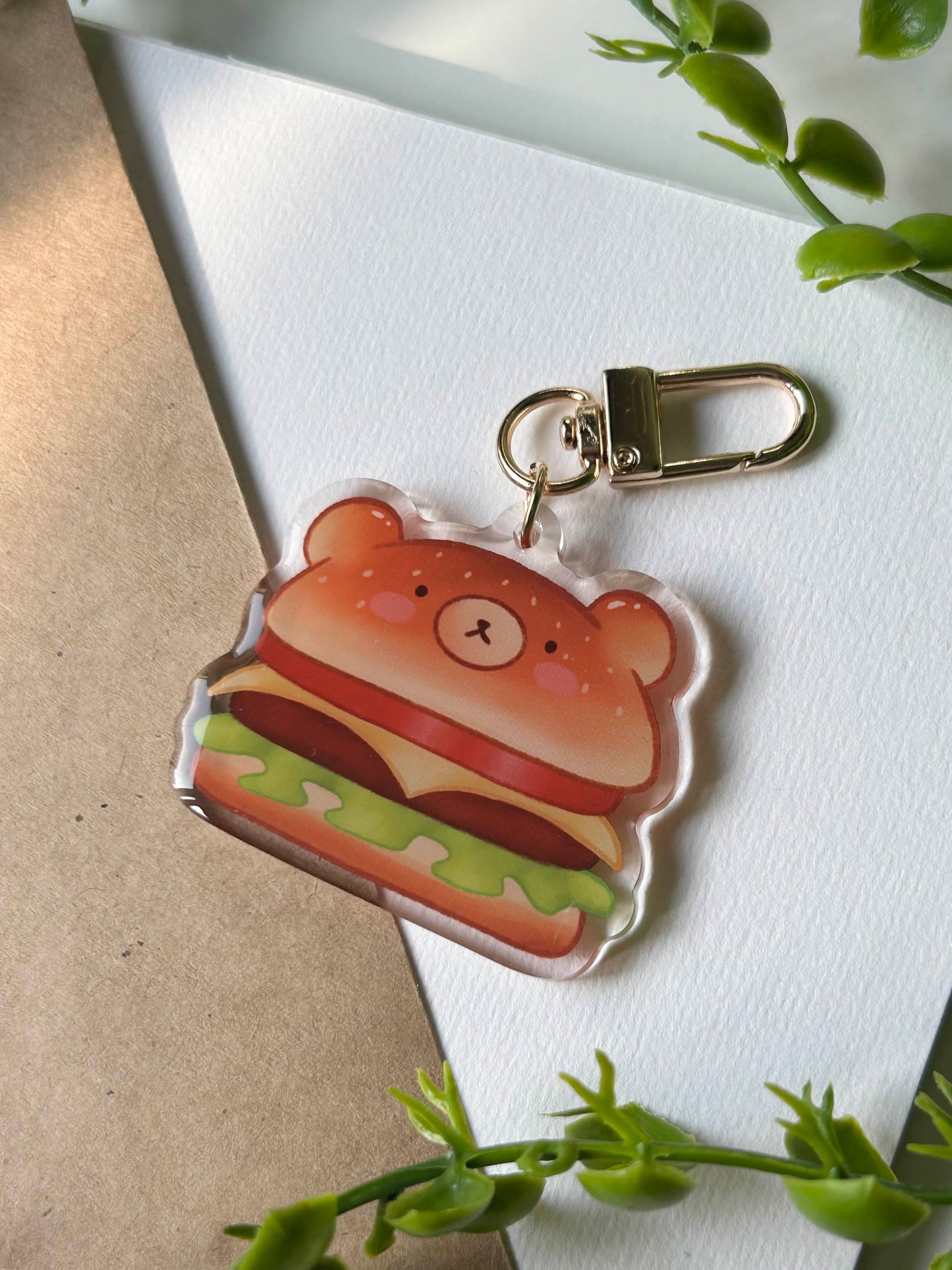 burger bear keychain