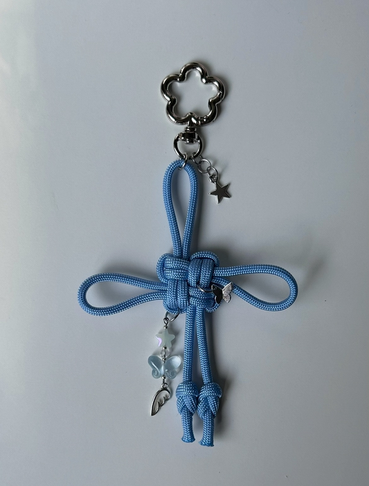 Sky Blue Lucky Knot Keychain
