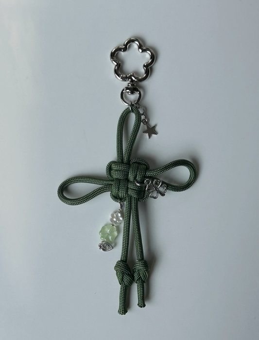 Green Lucky Knot Keychain